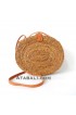 Oval round ata rattan flower pattern handwoven bag limited edition